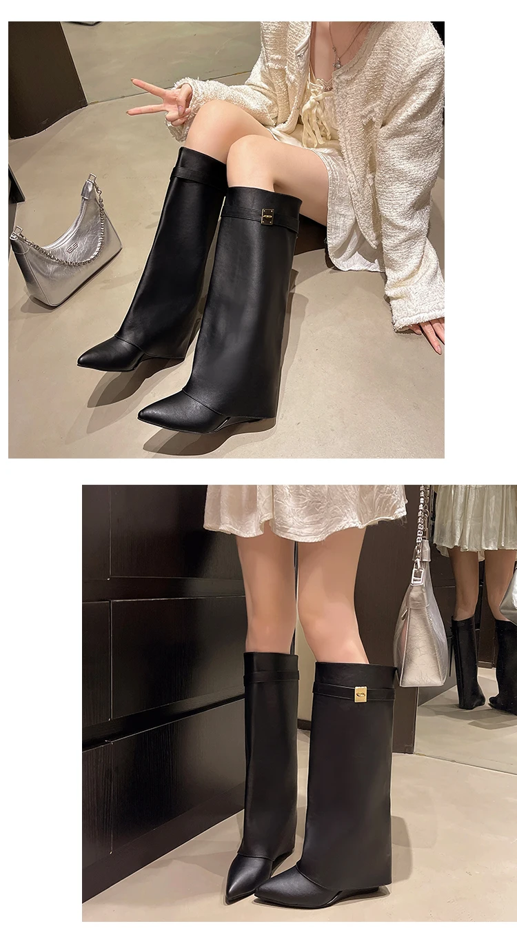 Botas altas para Mujer, zapatos de punta estrecha a la moda, zapatos | Zapatos y calzado · Omeda.es - Imagen 13