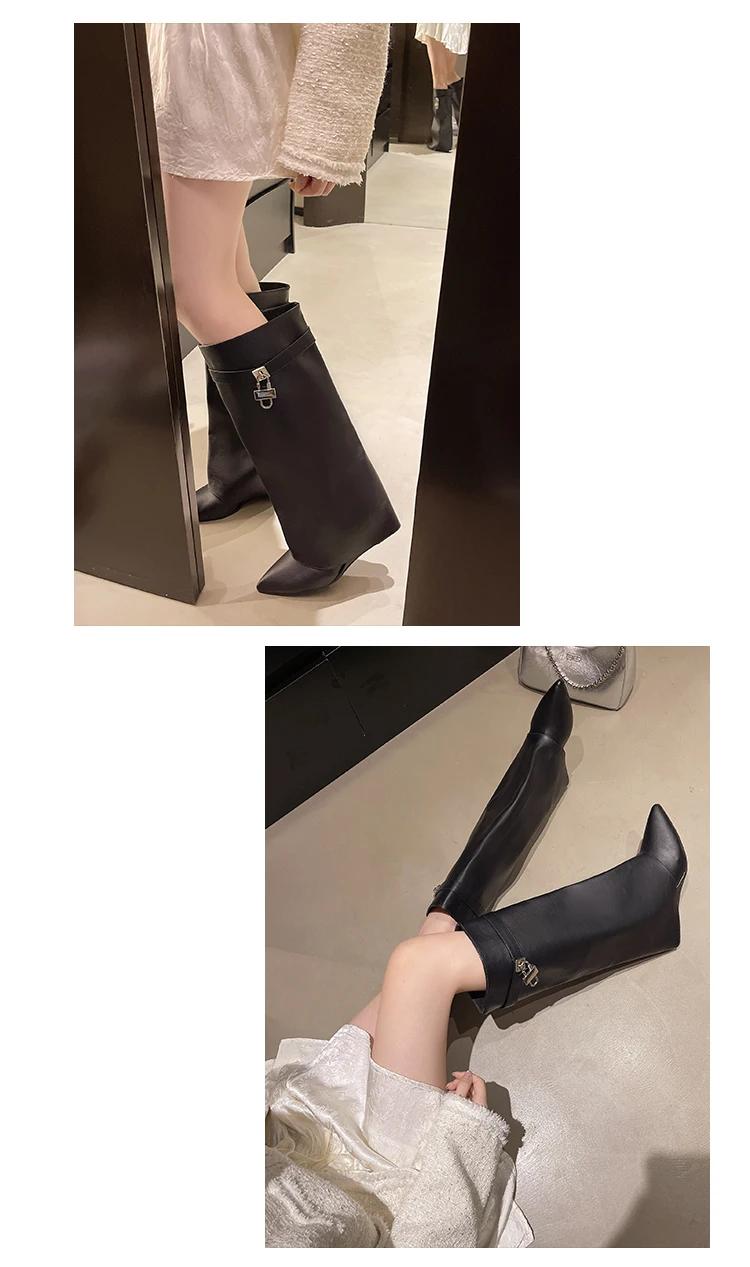 Botas altas para Mujer, zapatos de punta estrecha a la moda, zapatos | Zapatos y calzado · Omeda.es - Imagen 8