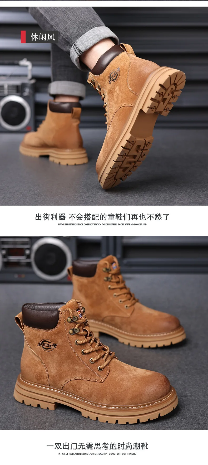 Botas de cuero genuino para hombre, zapatos informales para | Zapatos y calzado · Omeda.es - Imagen 12