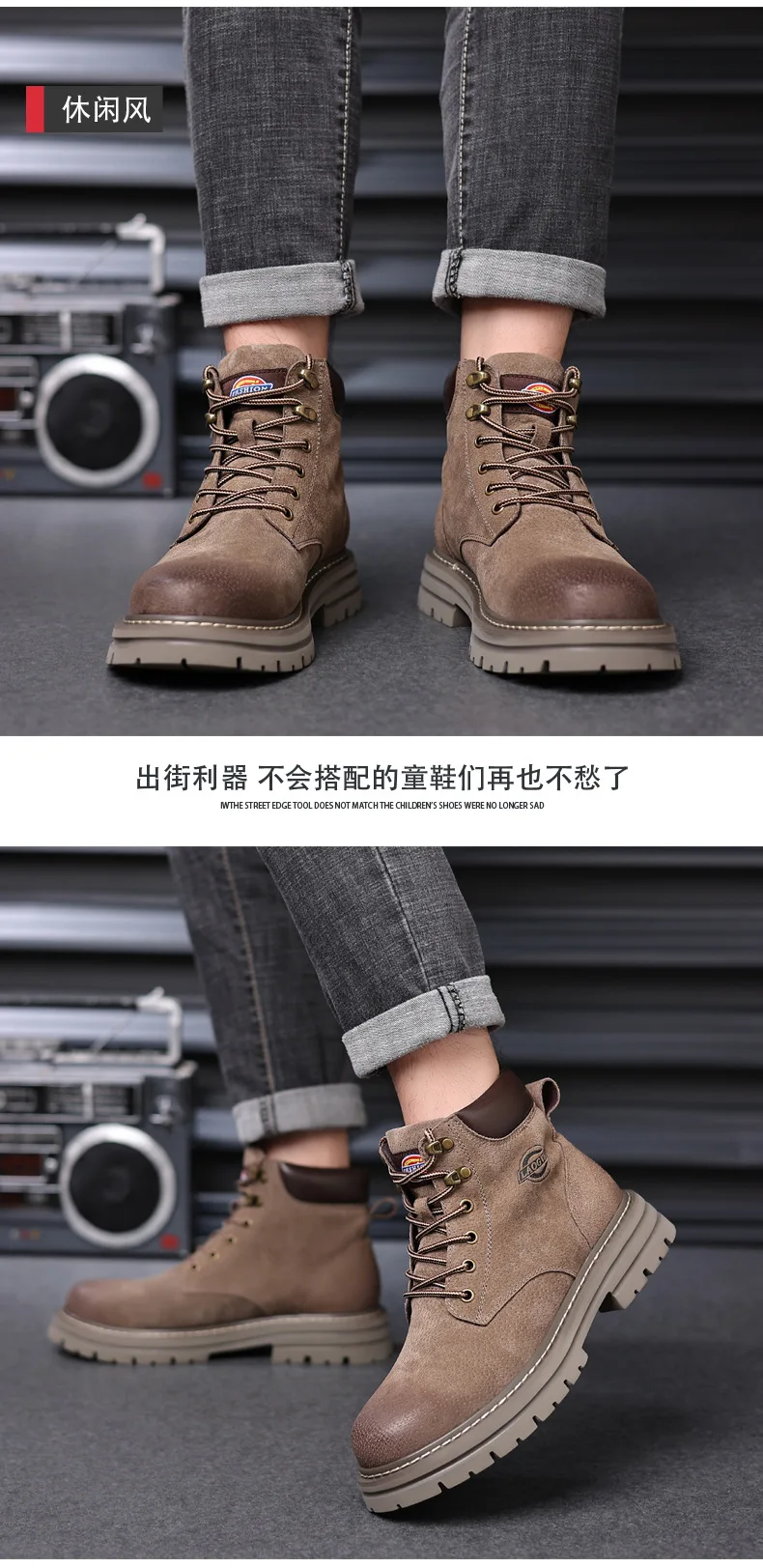 Botas de cuero genuino para hombre, zapatos informales para | Zapatos y calzado · Omeda.es - Imagen 14