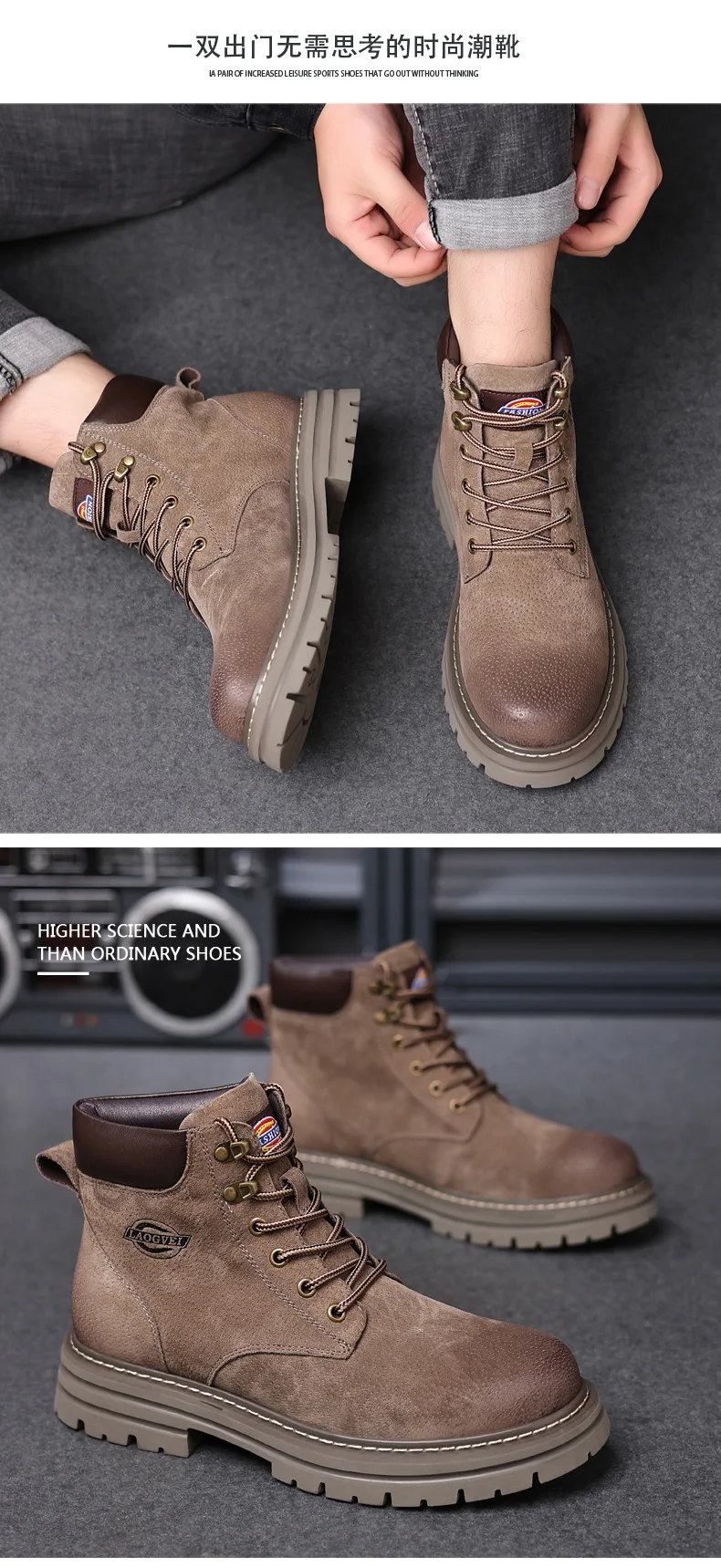 Botas de cuero genuino para hombre, zapatos informales para | Zapatos y calzado · Omeda.es - Imagen 15