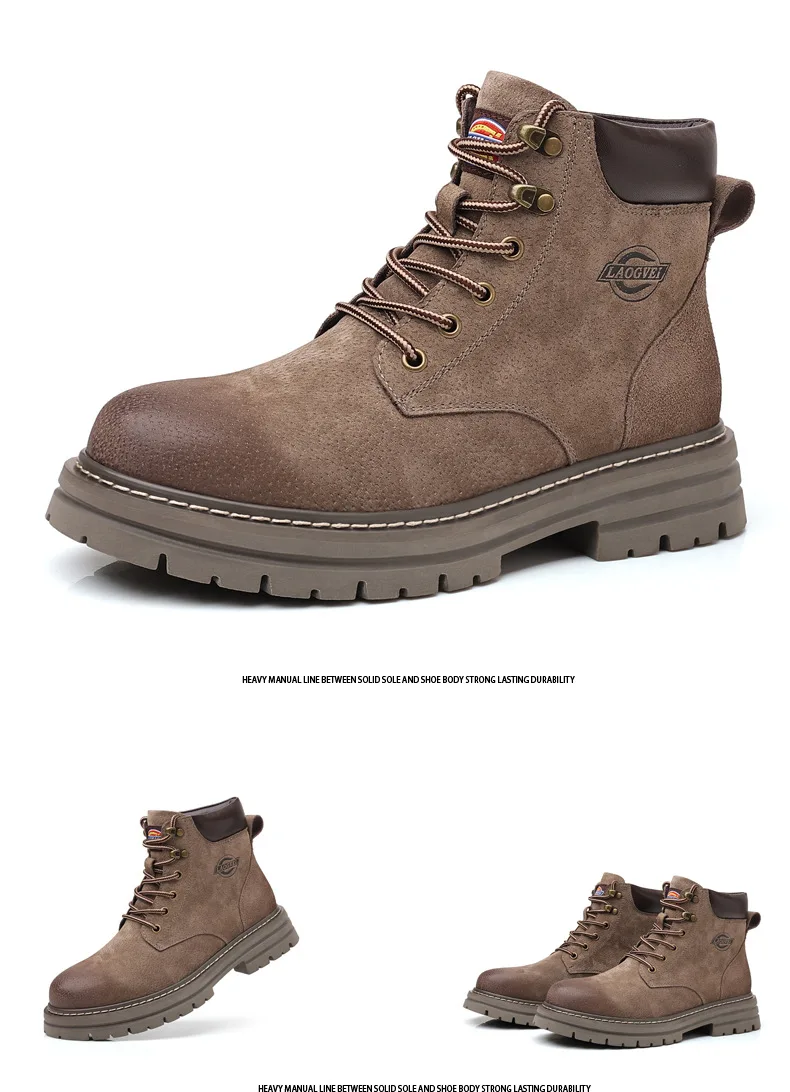 Botas de cuero genuino para hombre, zapatos informales para | Zapatos y calzado · Omeda.es - Imagen 18