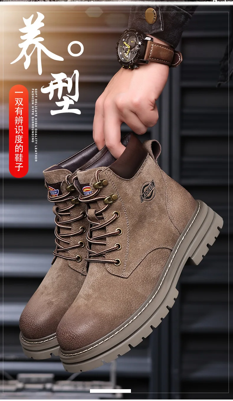 Botas de cuero genuino para hombre, zapatos informales para | Zapatos y calzado · Omeda.es - Imagen 2
