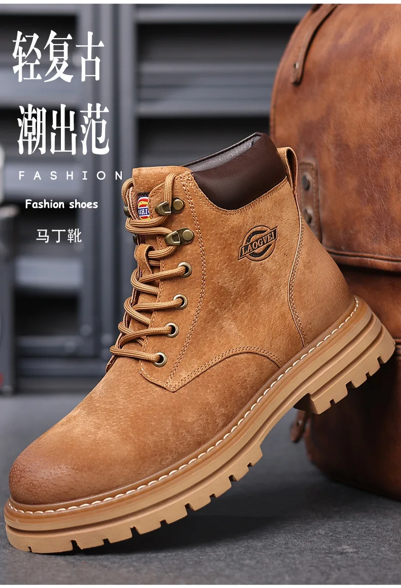 Botas de cuero genuino para hombre, zapatos informales para | Zapatos y calzado · Omeda.es - Imagen 3