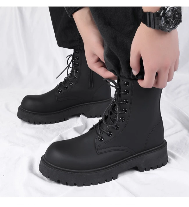 Botas de cuero negro para hombre, plataforma alta con cordones, botas | Zapatos y calzado · Omeda.es - Imagen 16