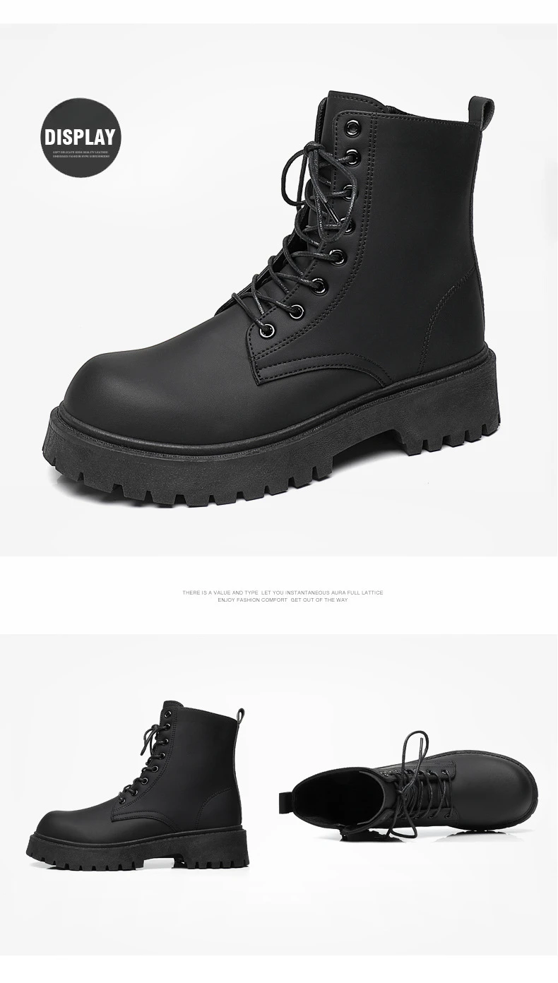 Botas de cuero negro para hombre, plataforma alta con cordones, botas | Zapatos y calzado · Omeda.es - Imagen 20