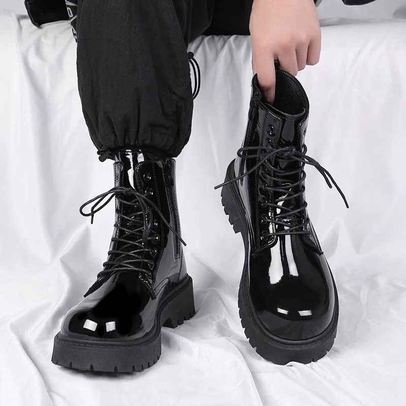 Botas de cuero negro para hombre, plataforma alta con cordones, botas | Zapatos y calzado · Omeda.es - Imagen 22