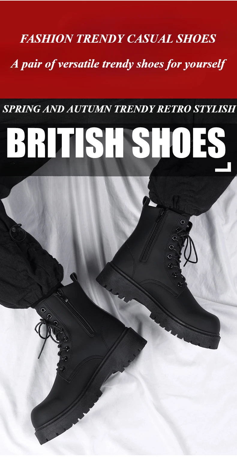 Botas de cuero negro para hombre, plataforma alta con cordones, botas | Zapatos y calzado · Omeda.es - Imagen 6