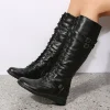 Botas de invierno para mujer 2024 combate vaquero hasta la rodilla | Zapatos y calzado · Omeda.es
