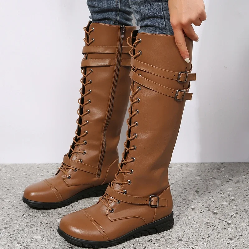 Botas de invierno para mujer, zapatos de plataforma de cuero largo | Zapatos y calzado · Omeda.es - Imagen 13