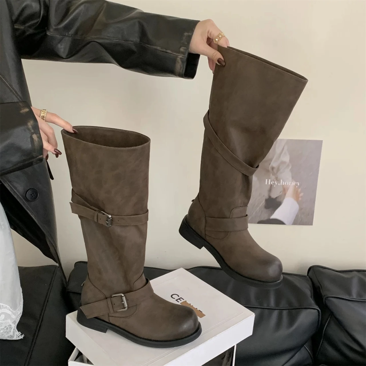 Botas Largas para Mujer, zapatos planos De vestir a la moda para | Zapatos y calzado · Omeda.es - Imagen 26