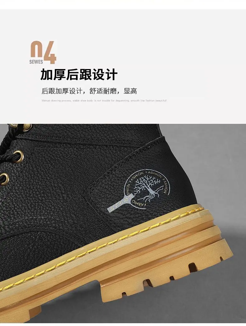 Botas de moda para hombre, zapatos de cuero con plataforma cómodos de | Zapatos y calzado · Omeda.es - Imagen 11