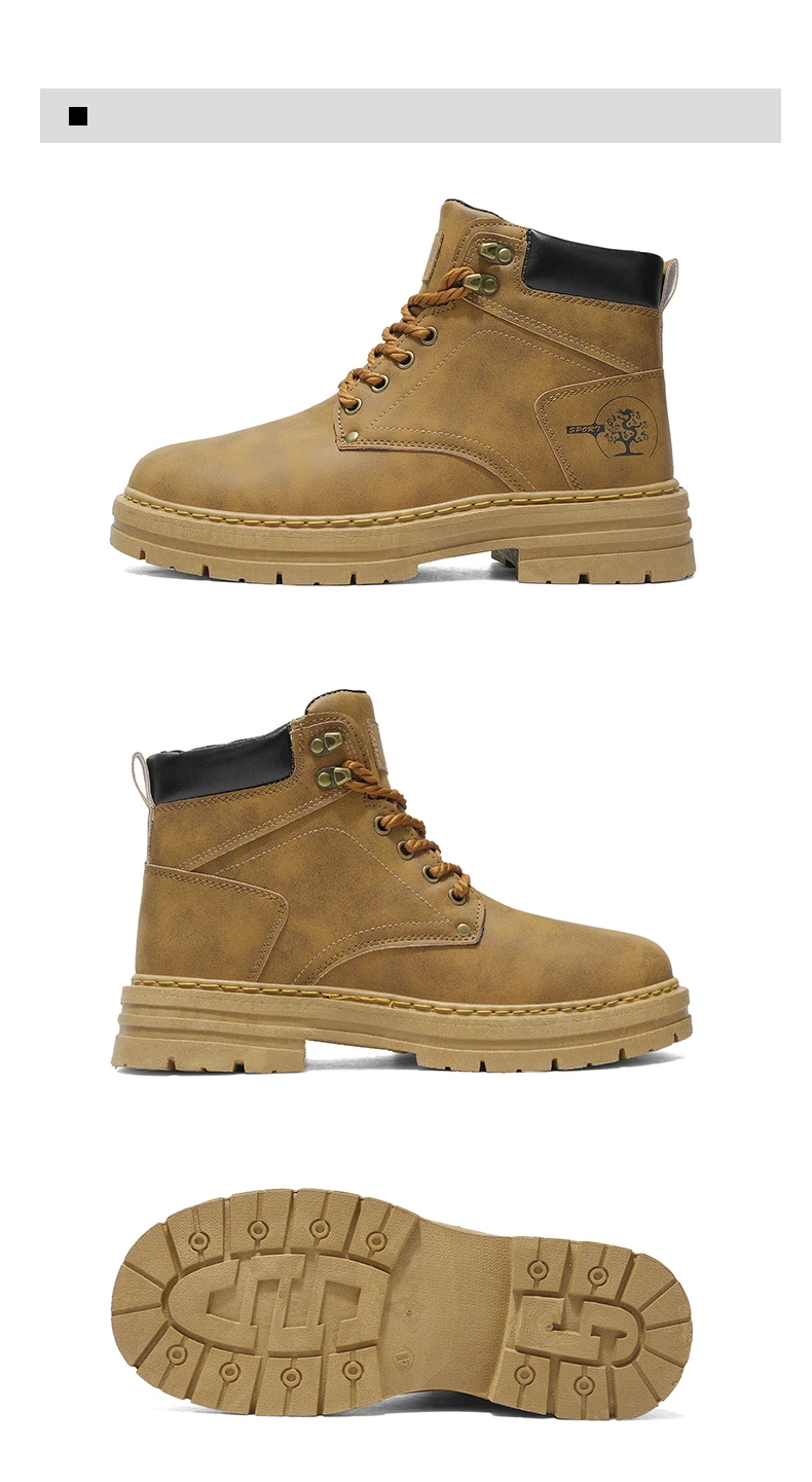 Botas de moda para hombre, zapatos de cuero con plataforma cómodos de | Zapatos y calzado · Omeda.es - Imagen 12