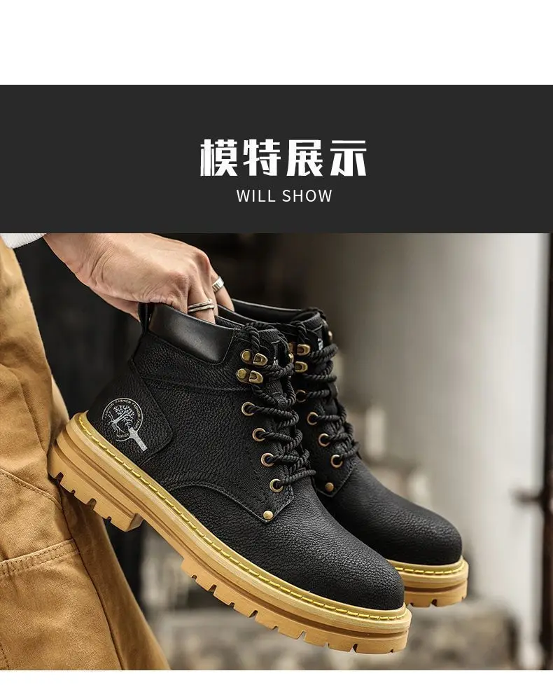 Botas de moda para hombre, zapatos de cuero con plataforma cómodos de | Zapatos y calzado · Omeda.es - Imagen 12