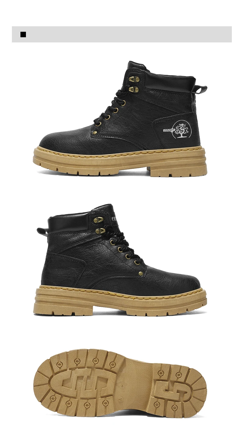 Botas de moda para hombre, zapatos de cuero con plataforma cómodos de | Zapatos y calzado · Omeda.es - Imagen 13