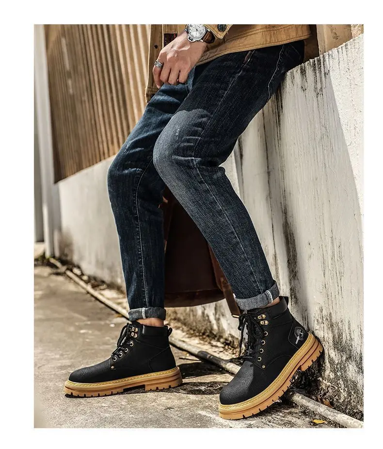Botas de moda para hombre, zapatos de cuero con plataforma cómodos de | Zapatos y calzado · Omeda.es - Imagen 13