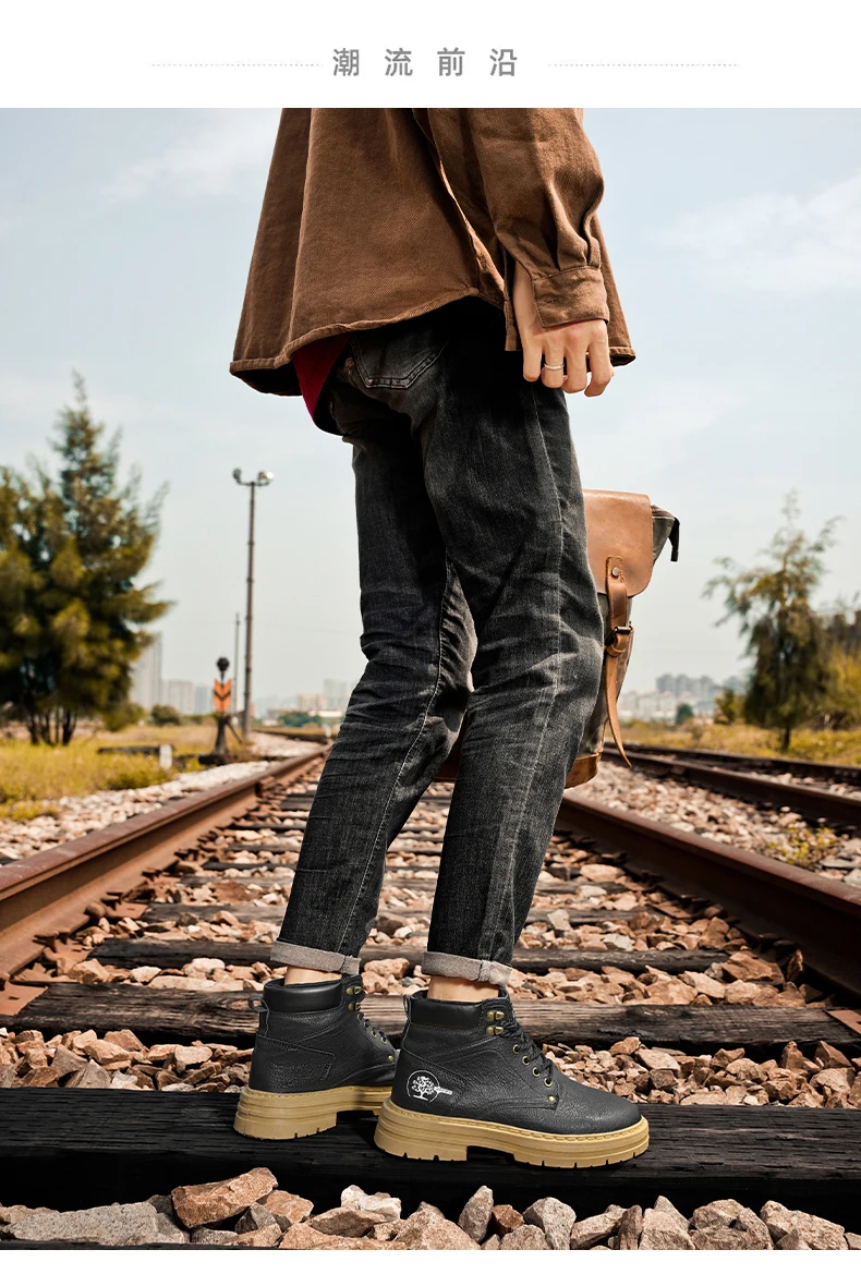 Botas de moda para hombre, zapatos de cuero con plataforma cómodos de | Zapatos y calzado · Omeda.es - Imagen 14