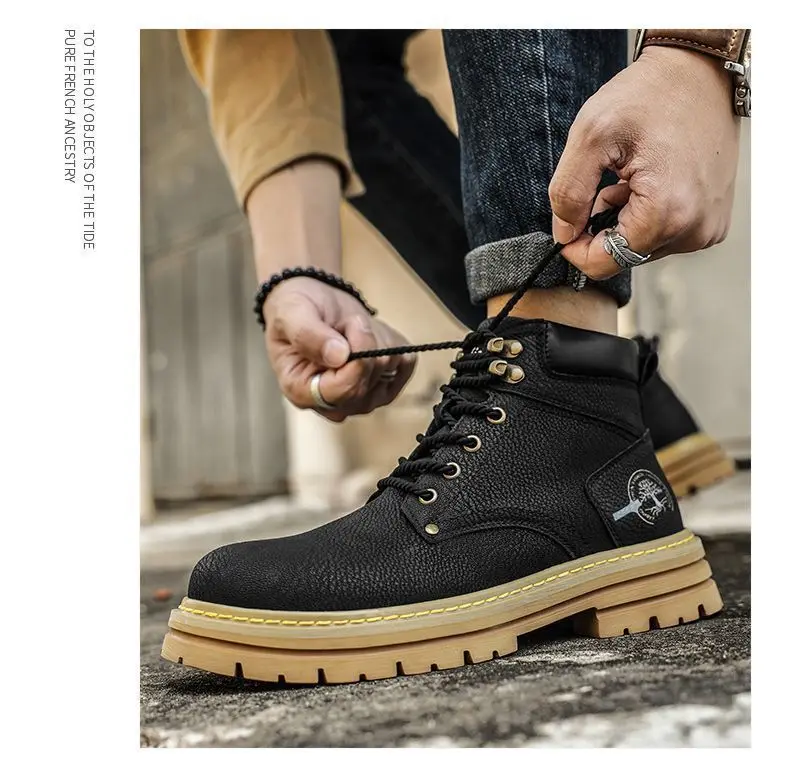 Botas de moda para hombre, zapatos de cuero con plataforma cómodos de | Zapatos y calzado · Omeda.es - Imagen 14