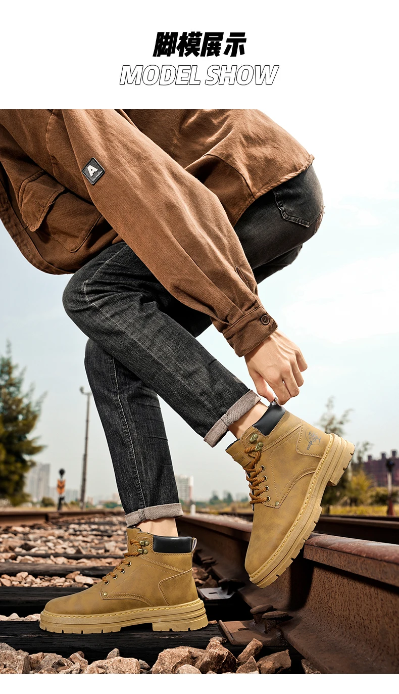 Botas de moda para hombre, zapatos de cuero con plataforma cómodos de | Zapatos y calzado · Omeda.es - Imagen 16