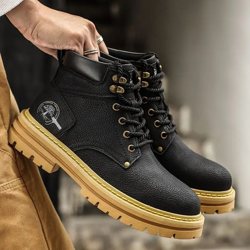 Botas de moda para hombre, zapatos de cuero con plataforma cómodos de | Zapatos y calzado · Omeda.es - Imagen 19
