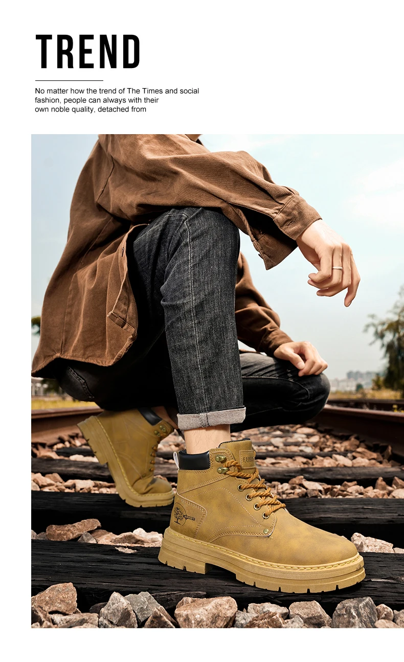 Botas de moda para hombre, zapatos de cuero con plataforma cómodos de | Zapatos y calzado · Omeda.es - Imagen 3