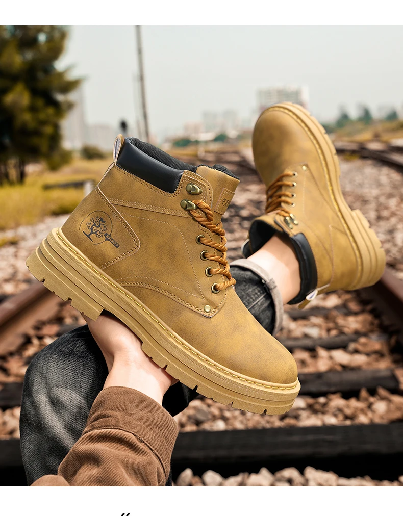 Botas de moda para hombre, zapatos de cuero con plataforma cómodos de | Zapatos y calzado · Omeda.es - Imagen 4