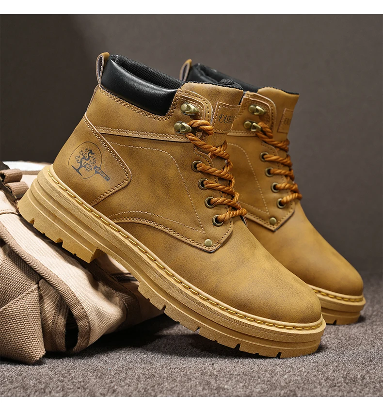 Botas de moda para hombre, zapatos de cuero con plataforma cómodos de | Zapatos y calzado · Omeda.es - Imagen 8