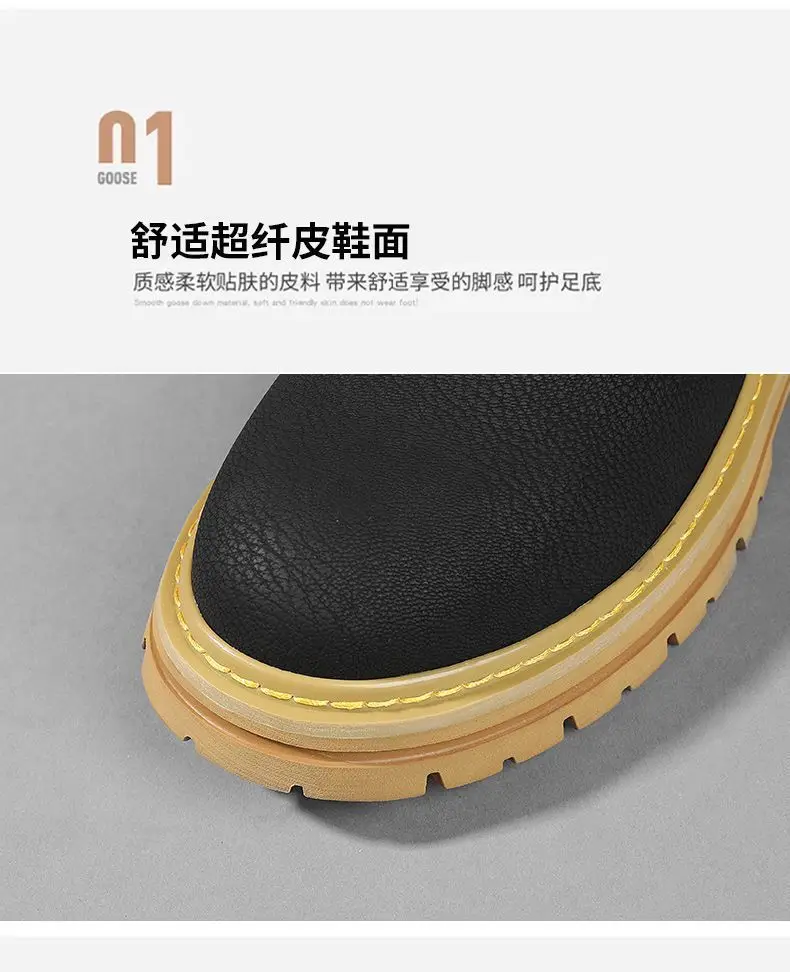 Botas de moda para hombre, zapatos de cuero con plataforma cómodos de | Zapatos y calzado · Omeda.es - Imagen 9