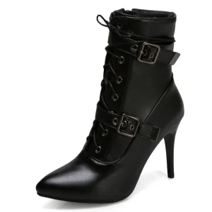 Botines de tacón alto con hebilla para mujer, botas cortas con | Zapatos y calzado · Omeda.es