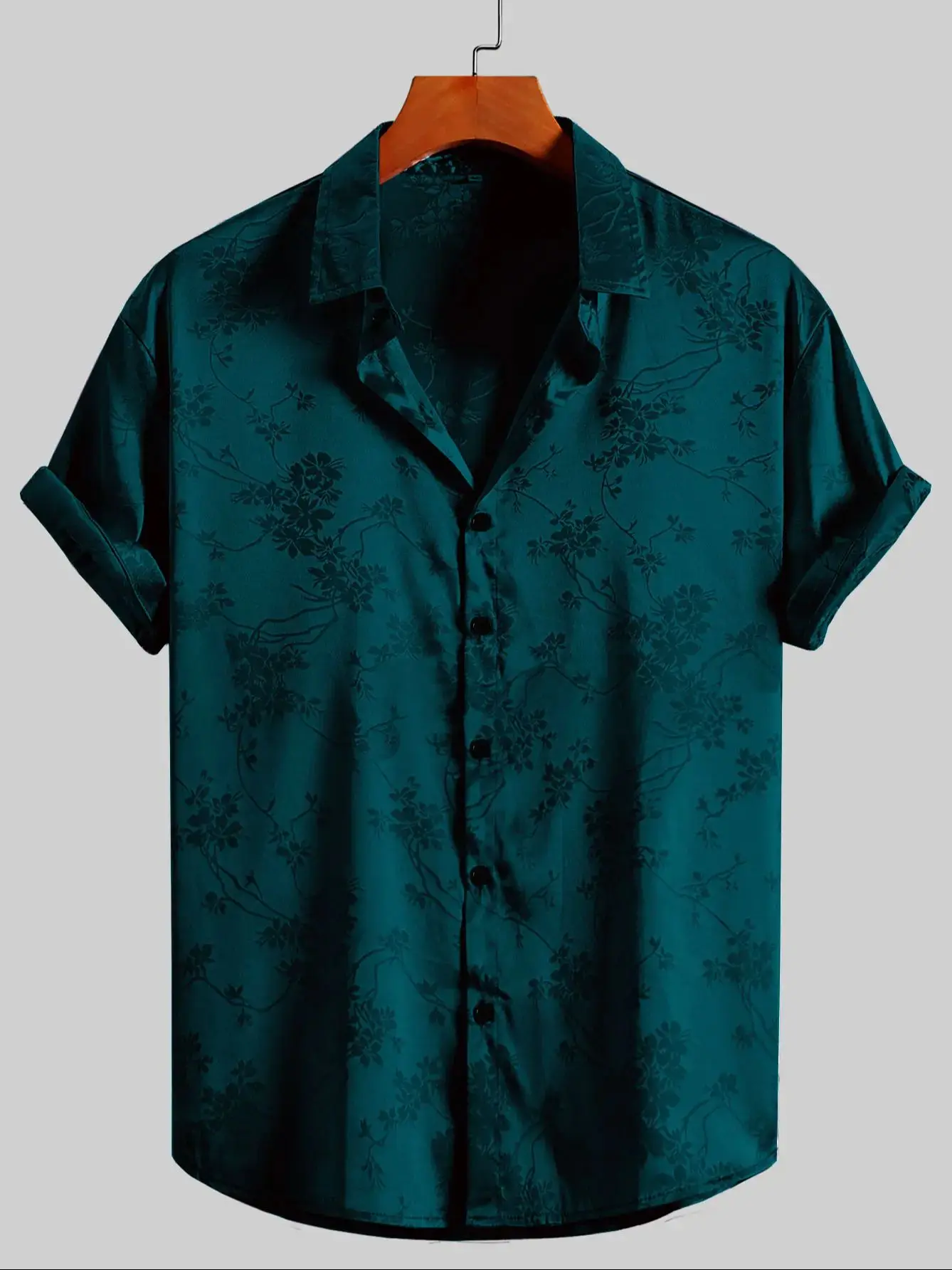 Camisa bordada para hombre Camisa de manga corta Camisas casuales con | Ropa de hombre · Omeda.es - Imagen 4