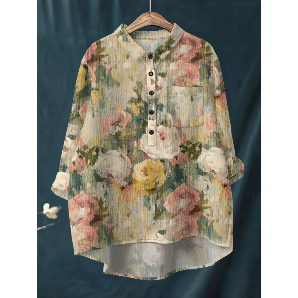 Camisa de mujer con bolsillo en el pecho Blusa de manga larga de | Ropa de mujer · Omeda.es