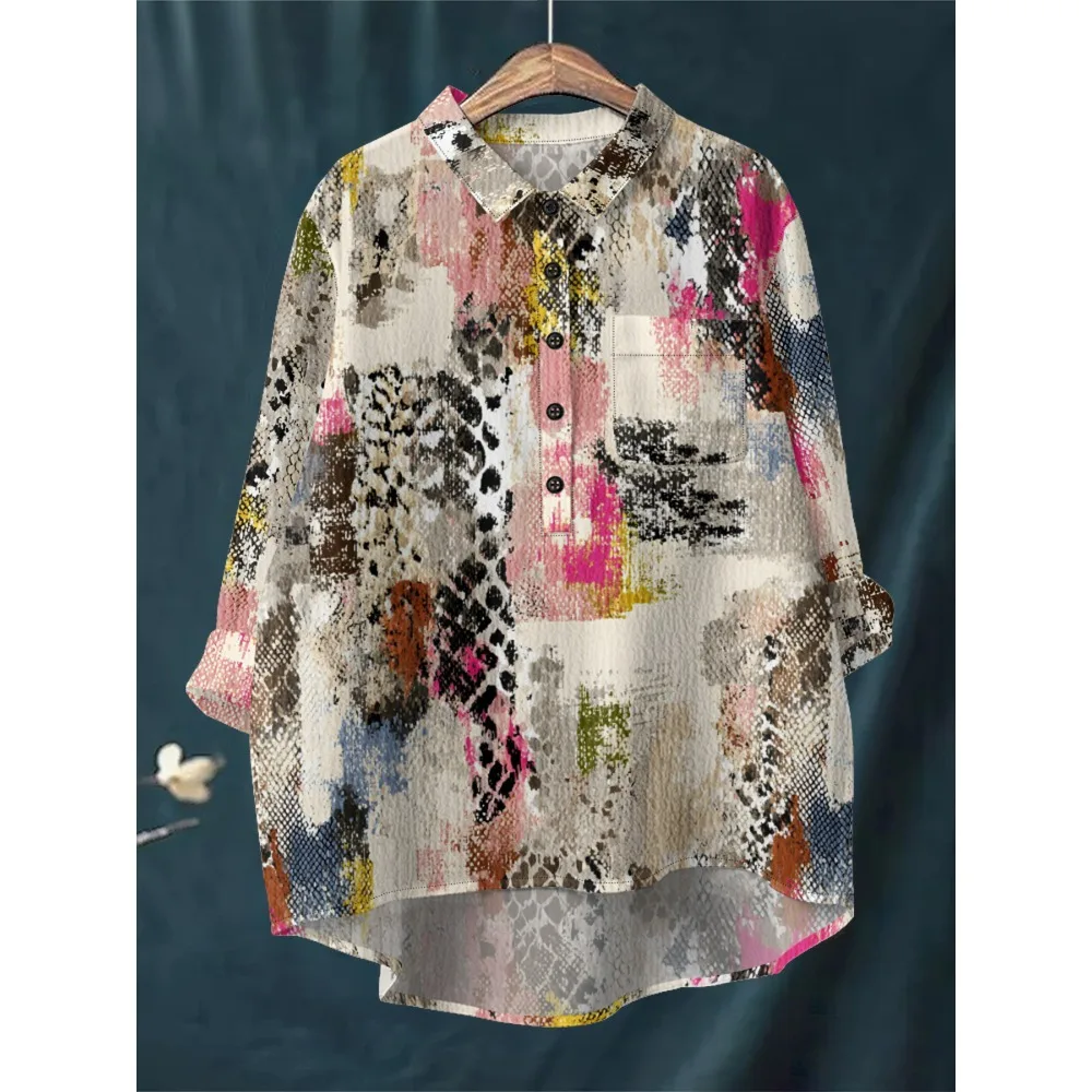 Camisa de mujer con bolsillo en el pecho Blusa de manga larga de | Ropa de mujer · Omeda.es - Imagen 11