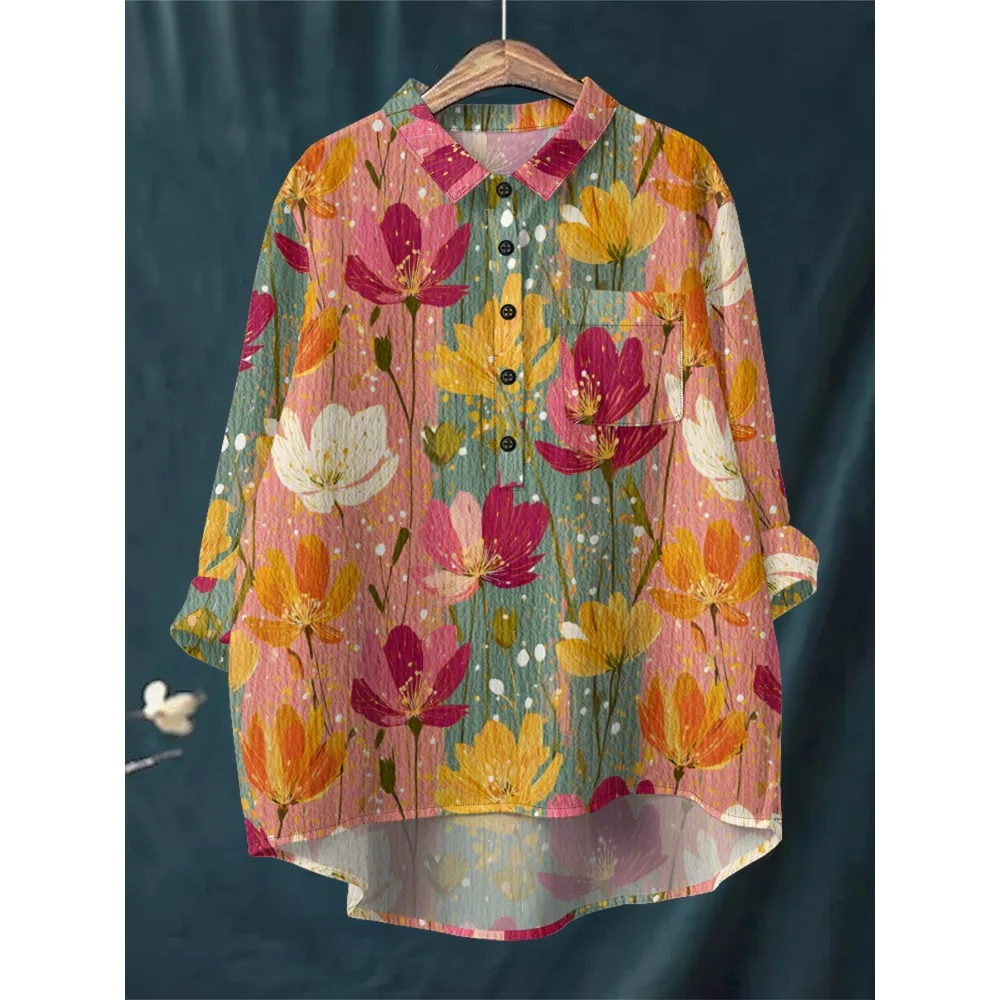 Camisa de mujer con bolsillo en el pecho Blusa de manga larga de | Ropa de mujer · Omeda.es - Imagen 12