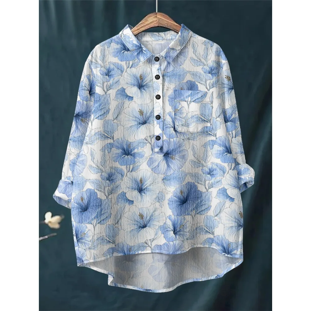 Camisa de mujer con bolsillo en el pecho Blusa de manga larga de | Ropa de mujer · Omeda.es - Imagen 20