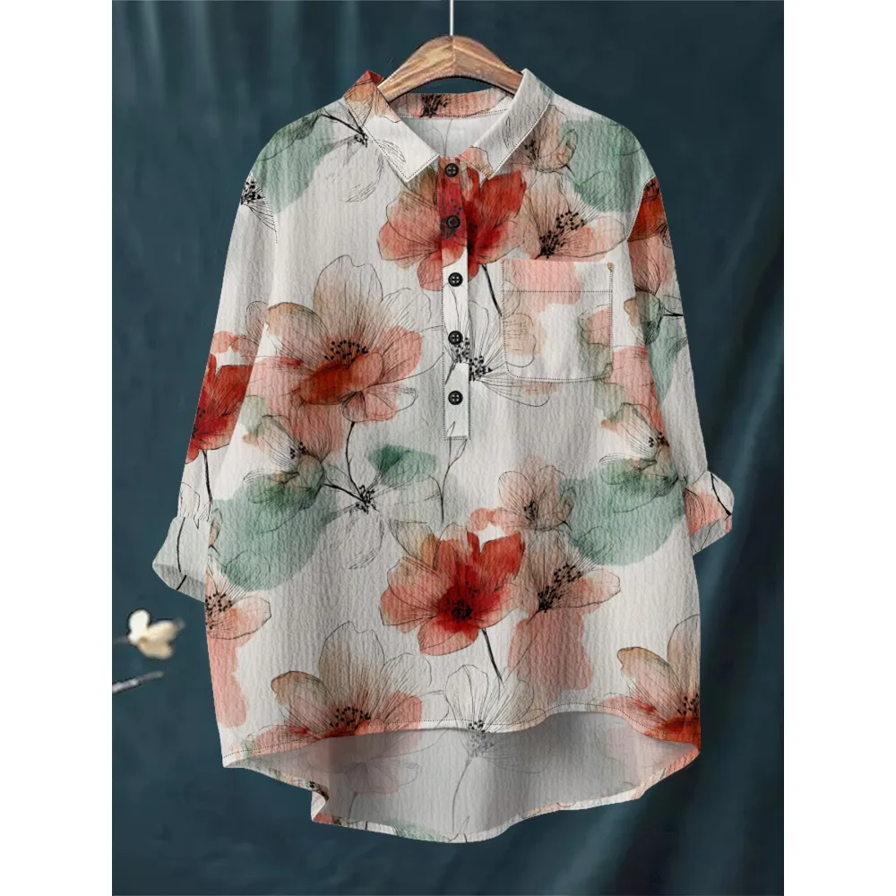 Camisa de mujer con bolsillo en el pecho Blusa de manga larga de | Ropa de mujer · Omeda.es - Imagen 22