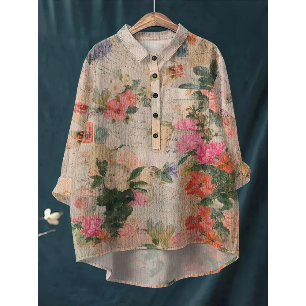 Camisa de mujer con bolsillo en el pecho Blusa de manga larga de | Ropa de mujer · Omeda.es - Imagen 3