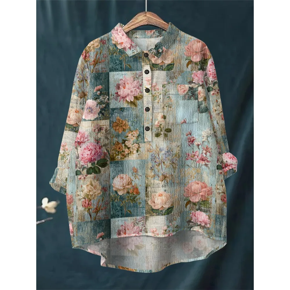 Camisa de mujer con bolsillo en el pecho Blusa de manga larga de | Ropa de mujer · Omeda.es - Imagen 4