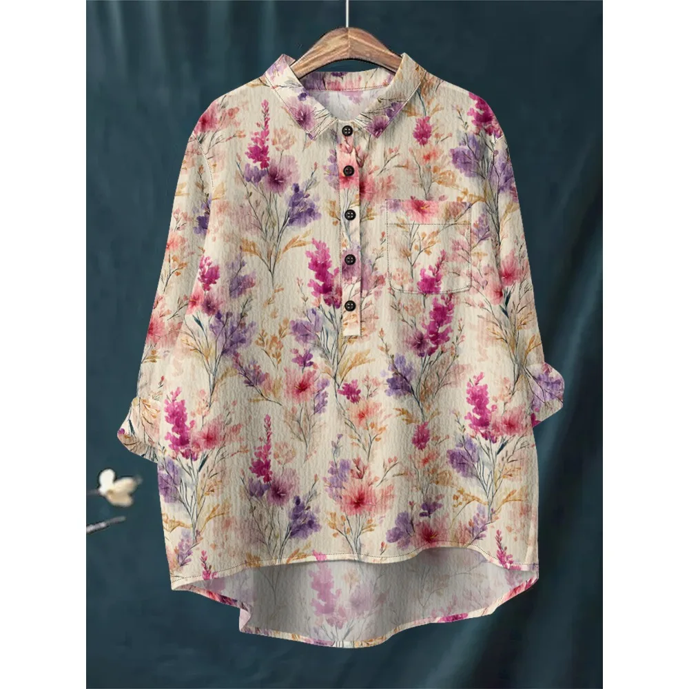 Camisa de mujer con bolsillo en el pecho Blusa de manga larga de | Ropa de mujer · Omeda.es - Imagen 8