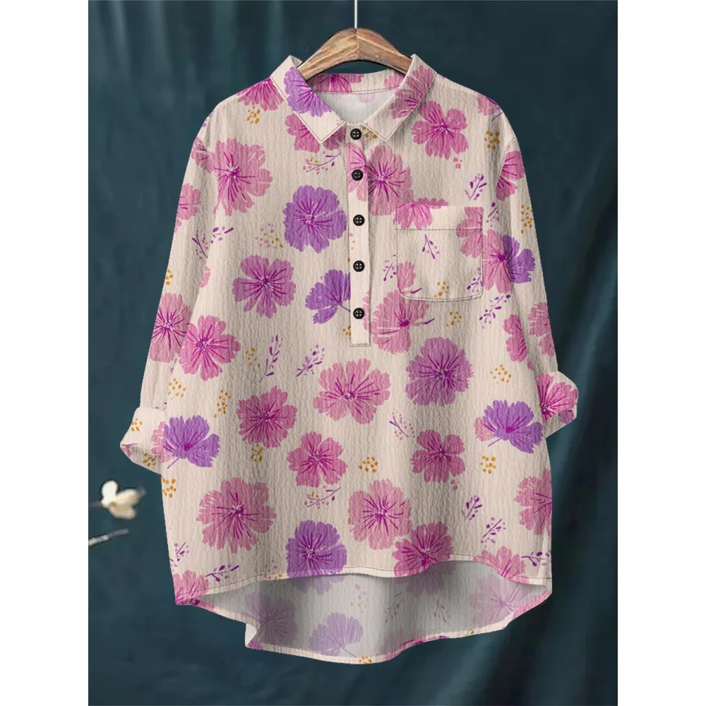 Camisa de mujer con bolsillo en el pecho Blusa de manga larga de | Ropa de mujer · Omeda.es - Imagen 9