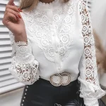 camisa mujer manga larga elegantes Oficina de cuello blanca de encaje | Ropa de mujer · Omeda.es