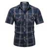 Camisa con solapa para hombre, camisa de manga corta con estampado a | Ropa de hombre · Omeda.es