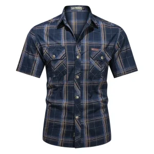 Camisa con solapa para hombre, camisa de manga corta con estampado a | Ropa de hombre · Omeda.es
