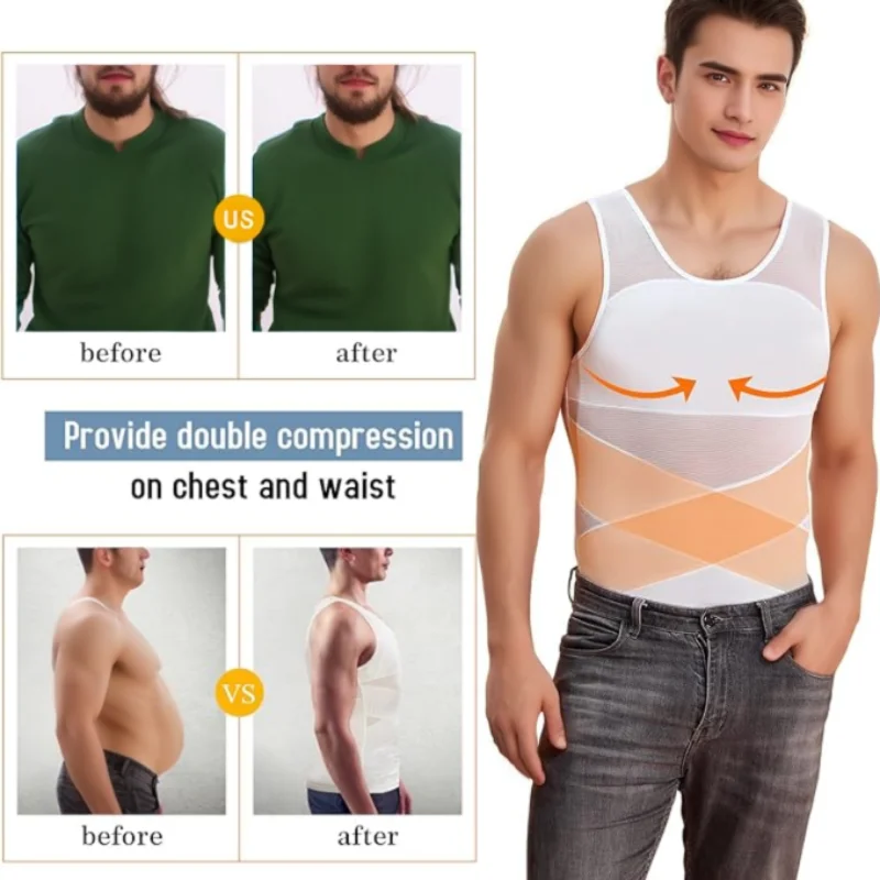 Camisas de compresión para hombres, ropa moldeadora de pecho, Control | Ropa de hombre · Omeda.es - Imagen 4
