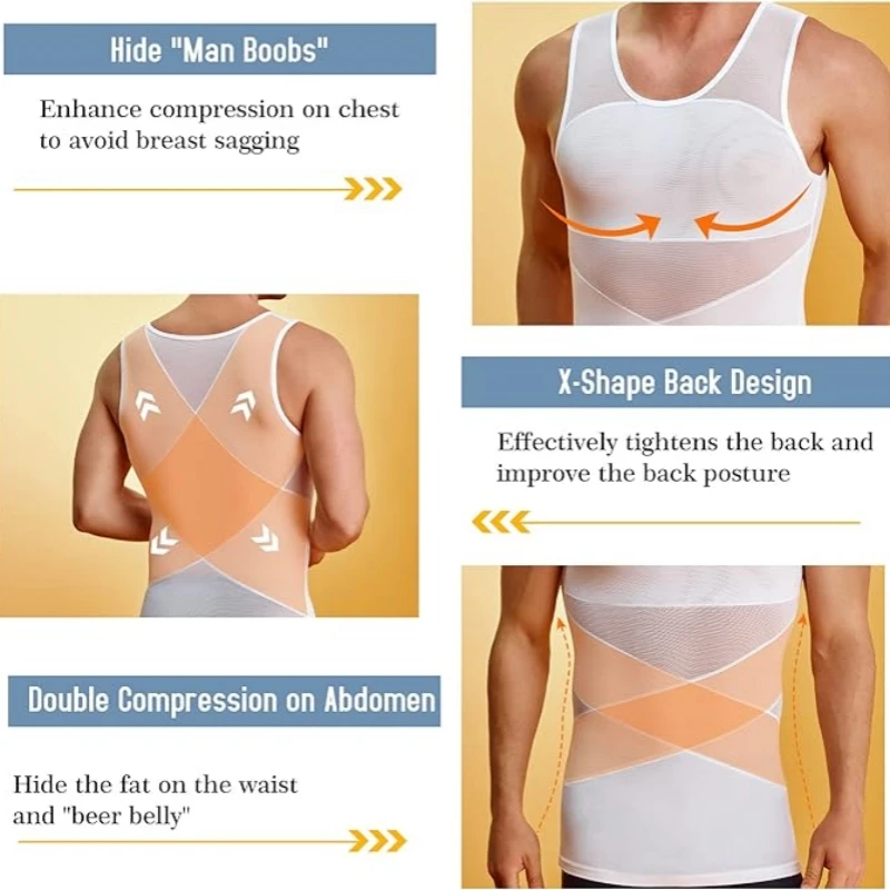 Camisas de compresión para hombres, ropa moldeadora de pecho, Control | Ropa de hombre · Omeda.es - Imagen 5