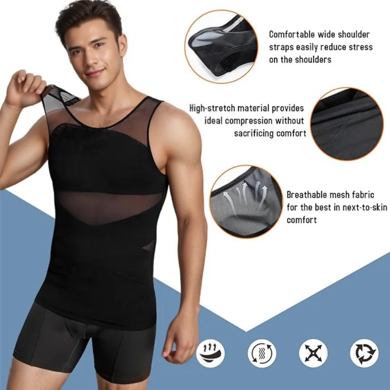 Camisas de compresión para hombres, ropa moldeadora de pecho, Control | Ropa de hombre · Omeda.es - Imagen 6