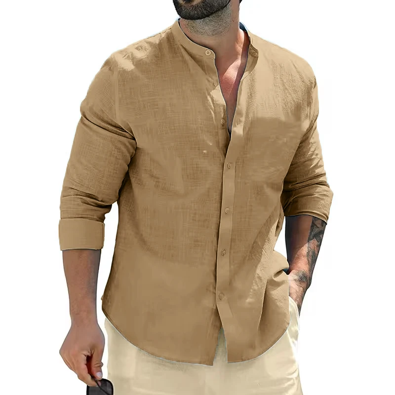 Camisas de manga larga de algodón para hombre, camisa informal con | Ropa de hombre · Omeda.es