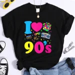 Camiseta de los años 90 a la moda para mujer, camiseta informal | Ropa de mujer · Omeda.es