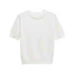 -Camiseta básica de punto para mujer, Top acanalado de manga corta | Ropa de mujer · Omeda.es