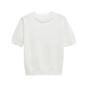 -Camiseta básica de punto para mujer, Top acanalado de manga corta | Ropa de mujer · Omeda.es