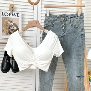 Camiseta corta para mujer, Tops básicos de manga corta Kawaii, | Ropa de mujer · Omeda.es